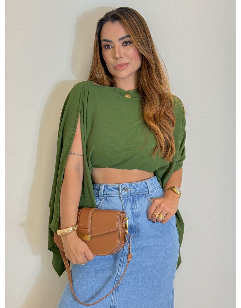 Blusa Capa Nicole Militar - Loja La Mina 
