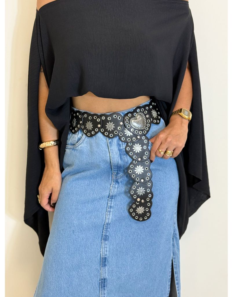 Cinto Boho Coração Preto - Loja La Mina 