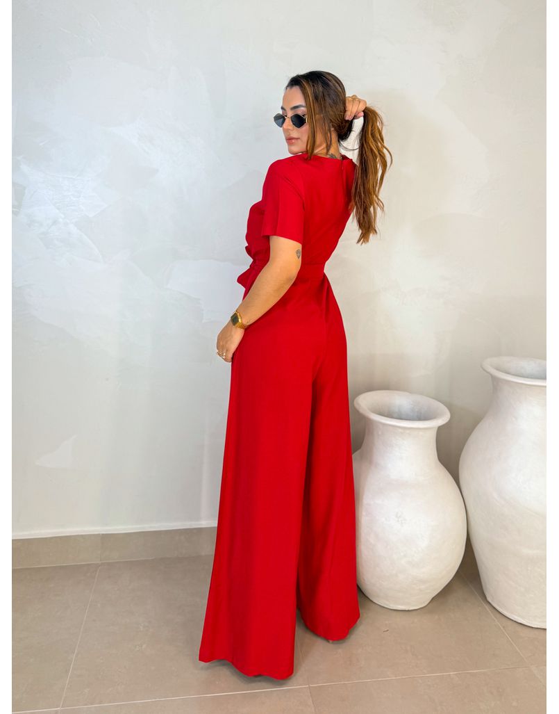 Macacão Manguinha Sabrina Vermelho