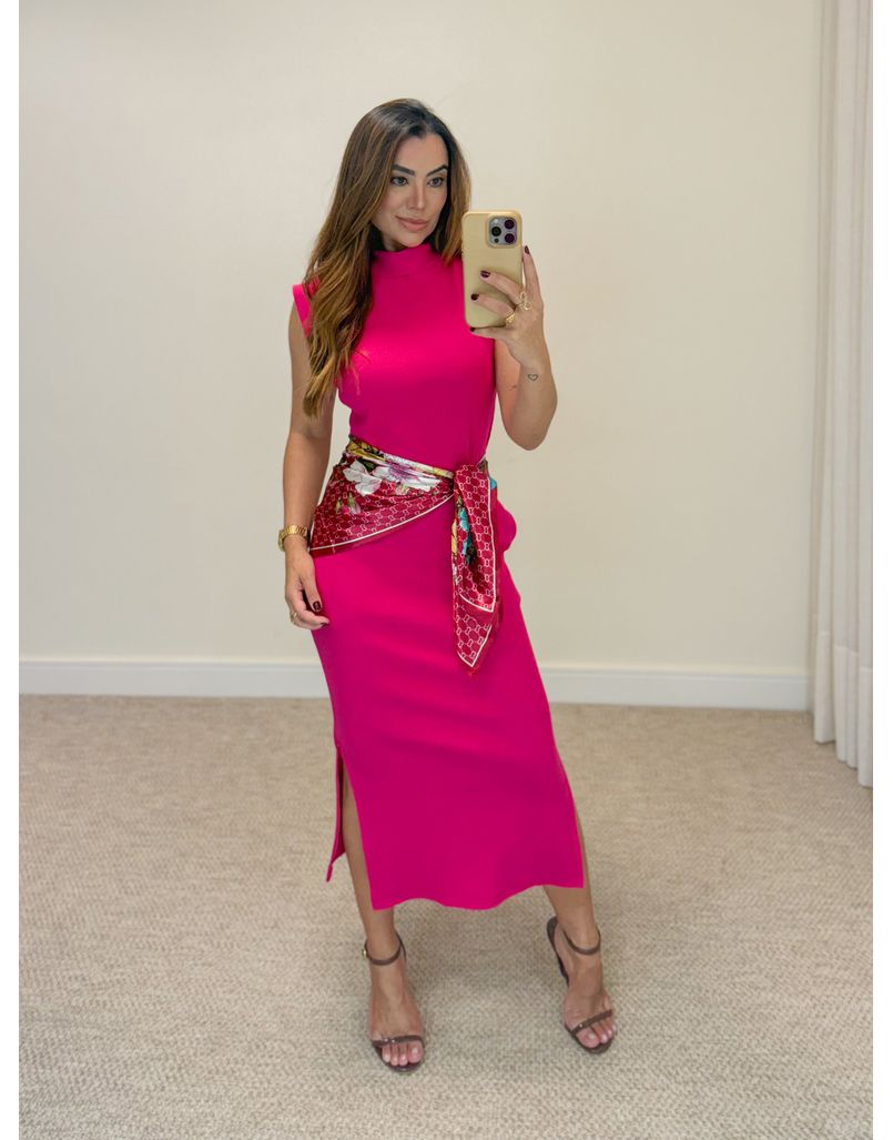 Vestido Canelado Muscle Tee Pink - Loja La Mina 