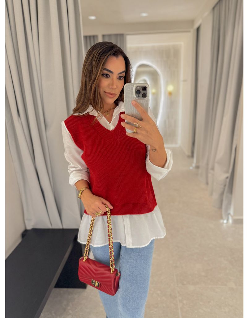 Suéter Camisa Vermelho