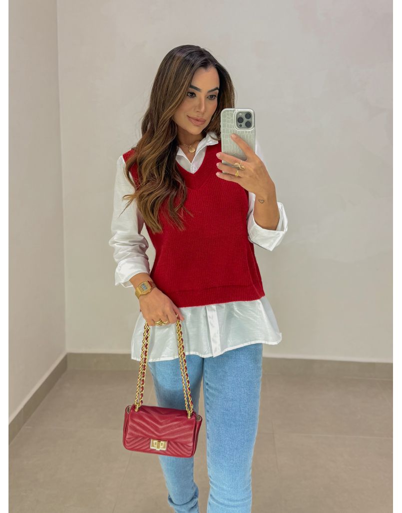 Suéter Camisa Vermelho