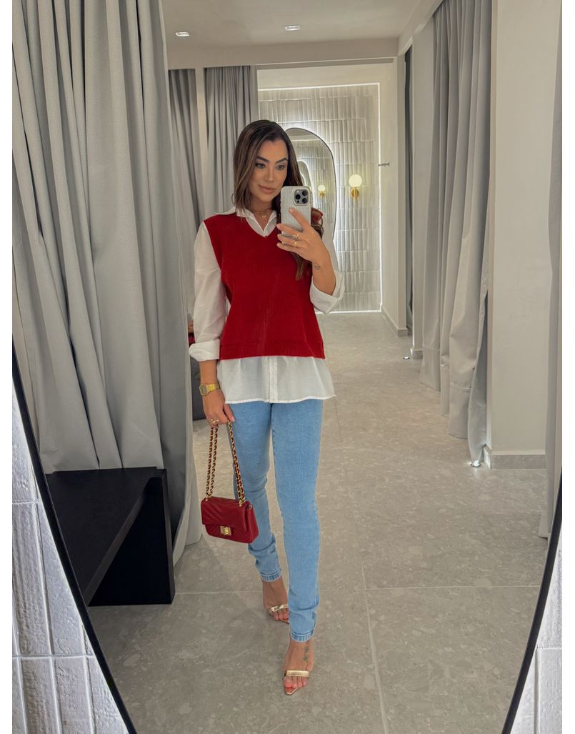 Suéter Camisa Vermelho