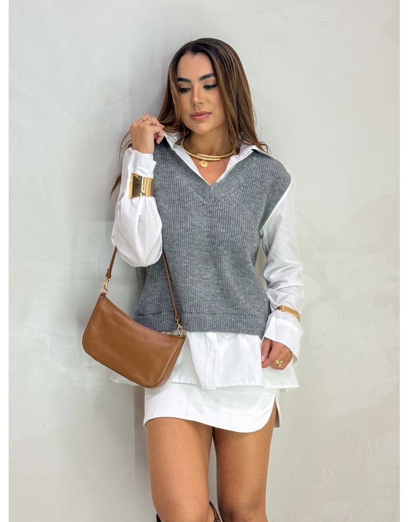 Suéter Camisa Cinza - Loja La Mina 