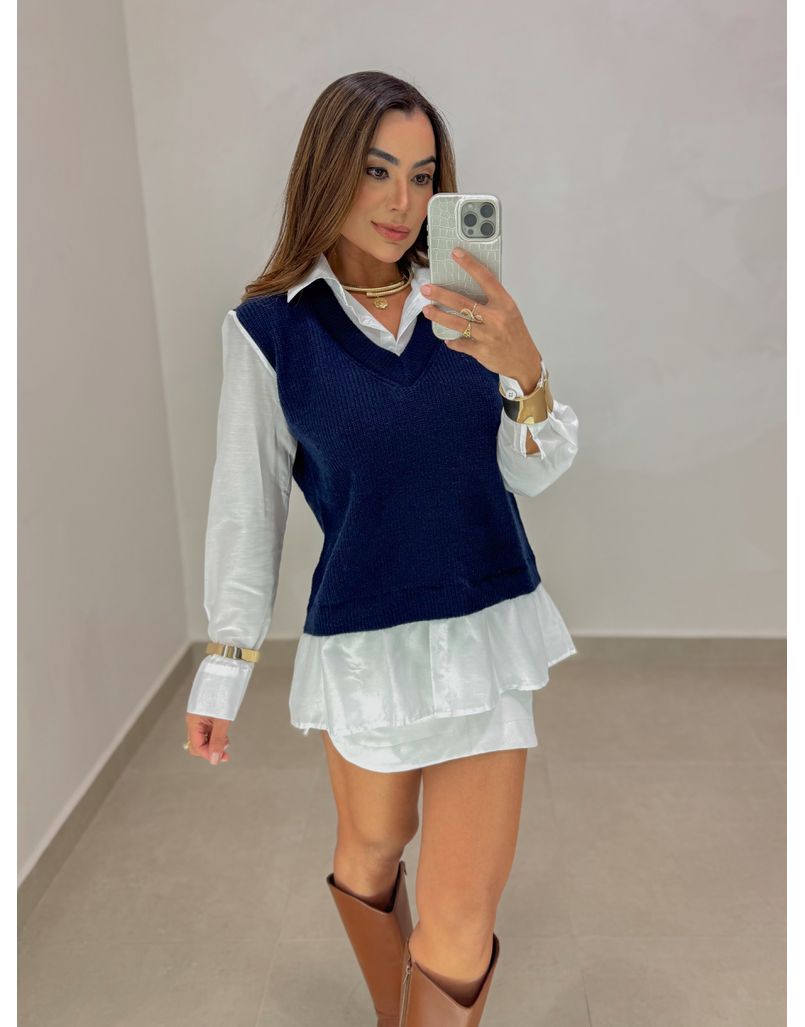 Suéter Camisa Marinho