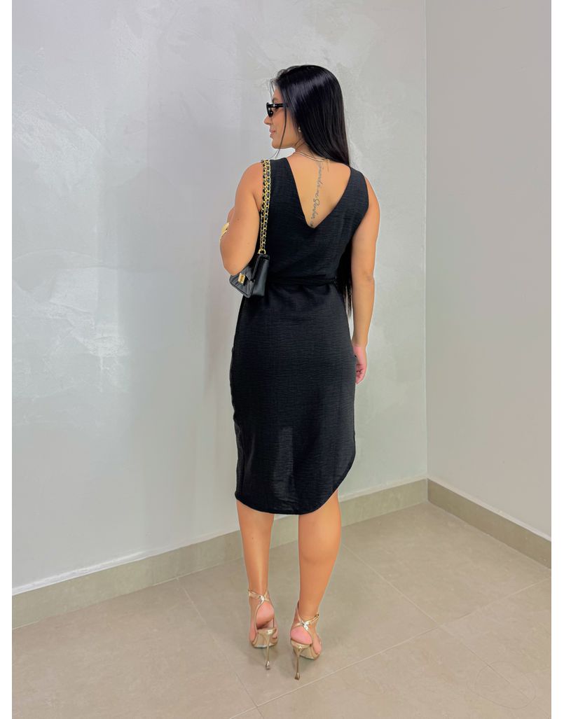 Vestido Transpassado Valentina Preto 