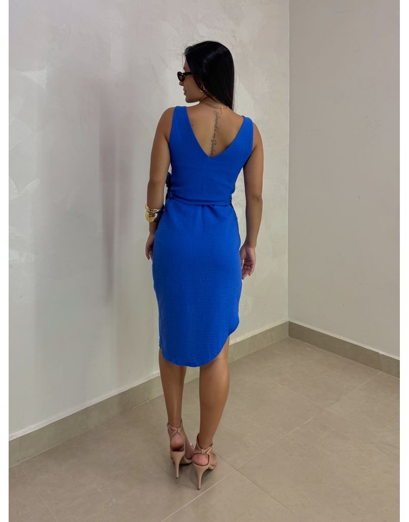 Vestido Transpassado Valentina Azul