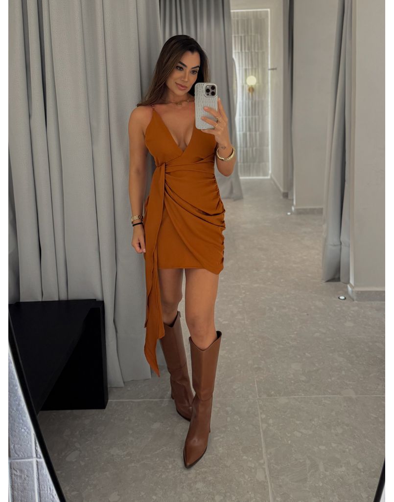 Vestido Alcinha Eduarda Marrom