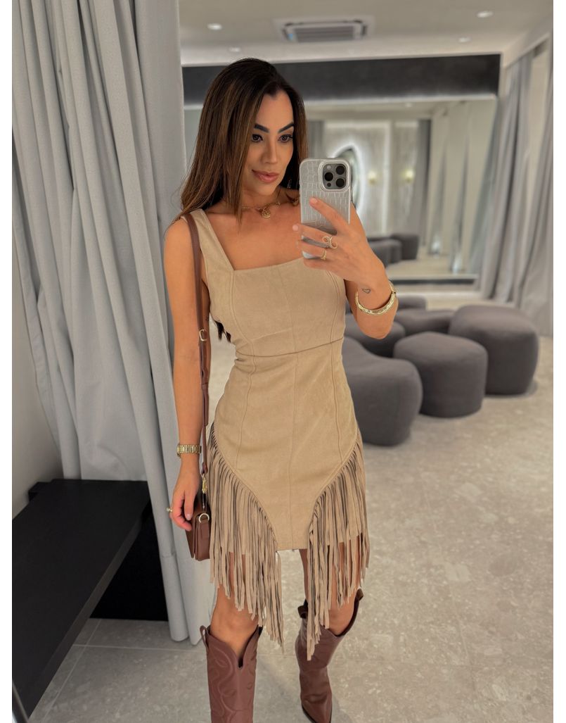 Vestido Franja Diana Cappuccino