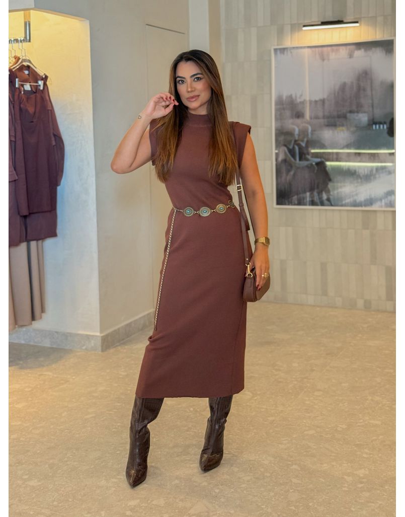 Vestido Muscle Tee Modal Café - Loja La Mina 