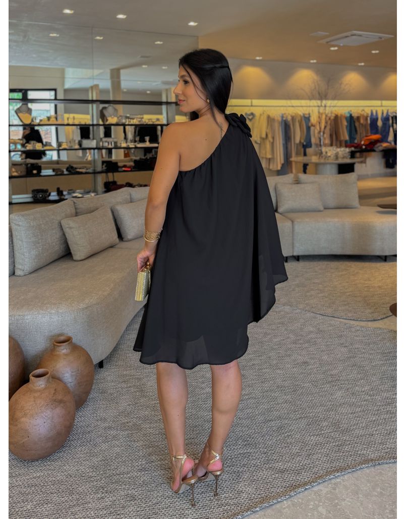 Vestido Ombro Só Flor Preto