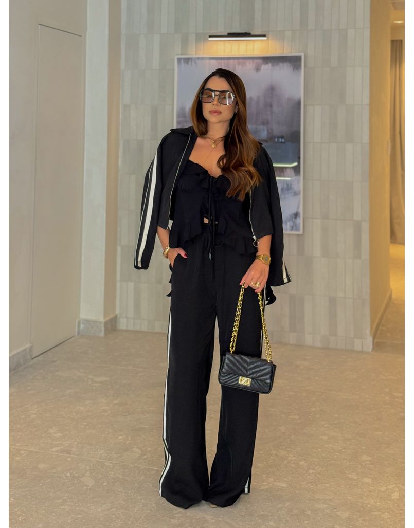 Calça Listra Isabella Preto - Loja La Mina 
