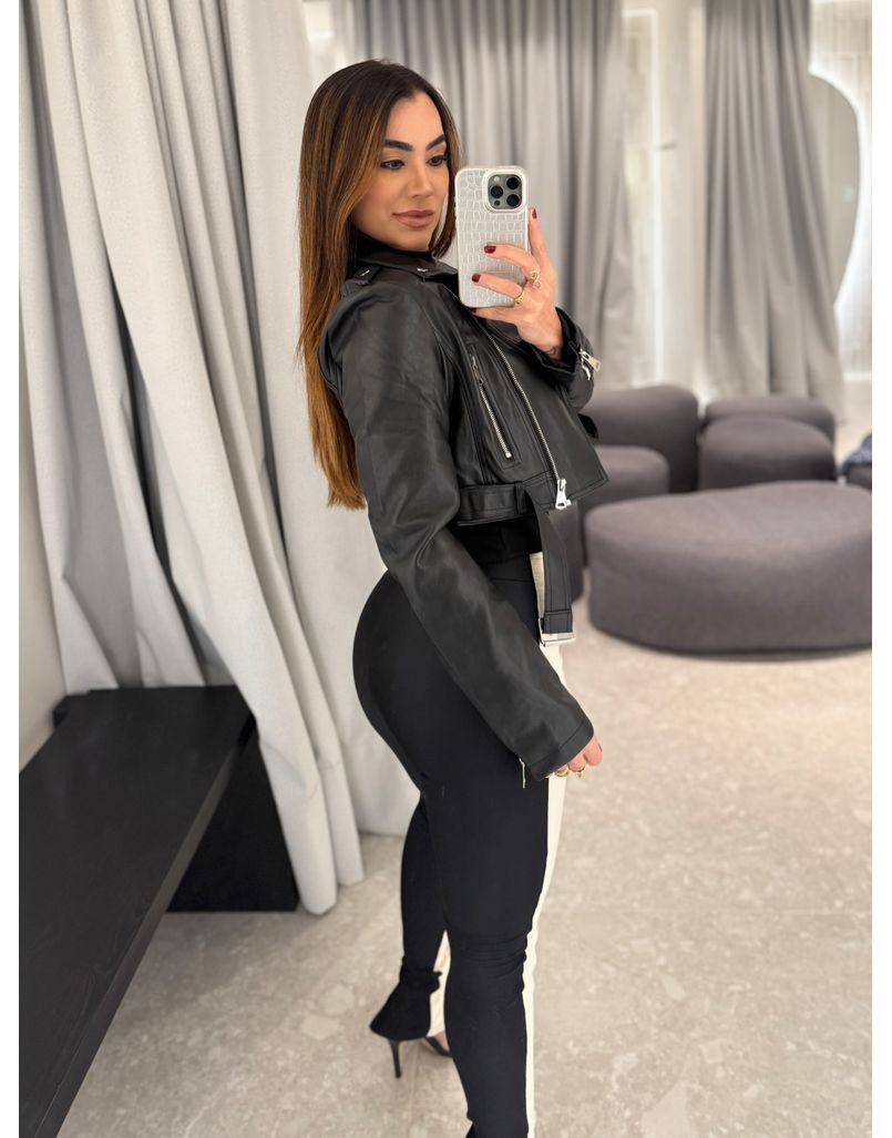 Jaqueta Couro Fake Londres Preto