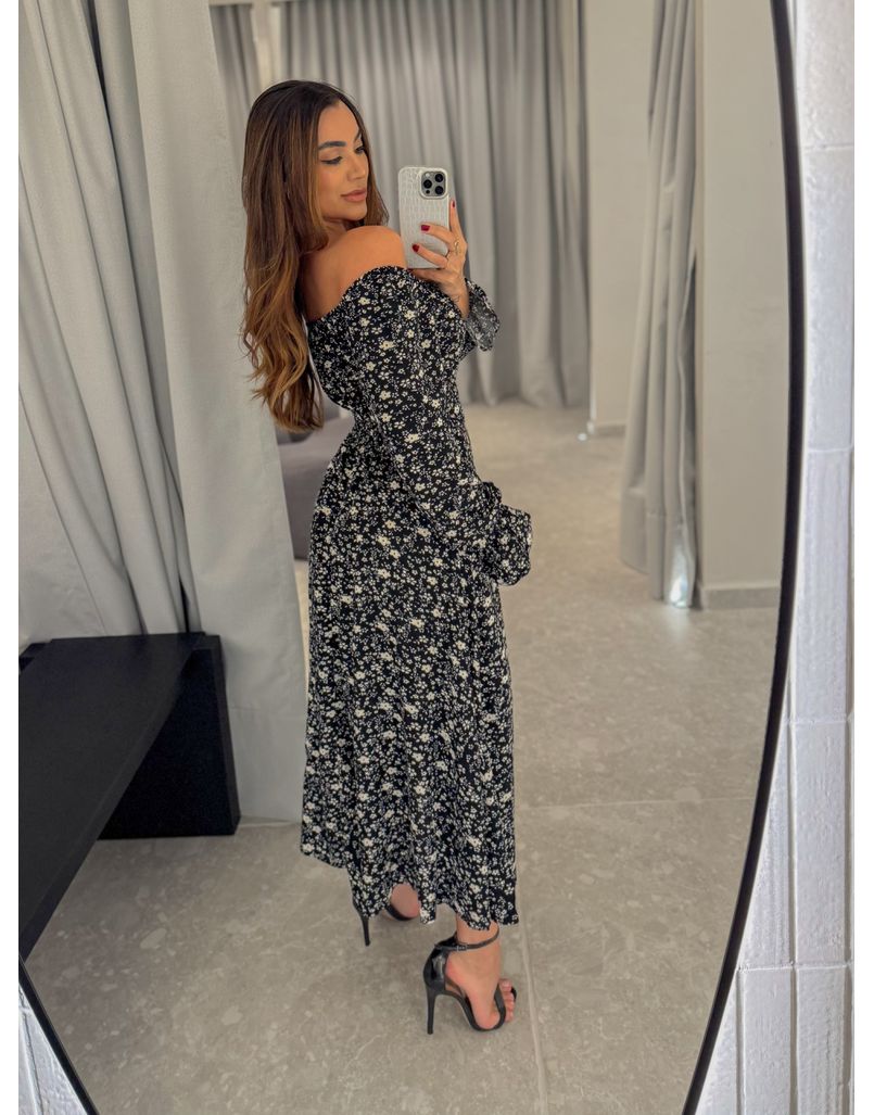 Vestido Mônaco Manga Longa Preto