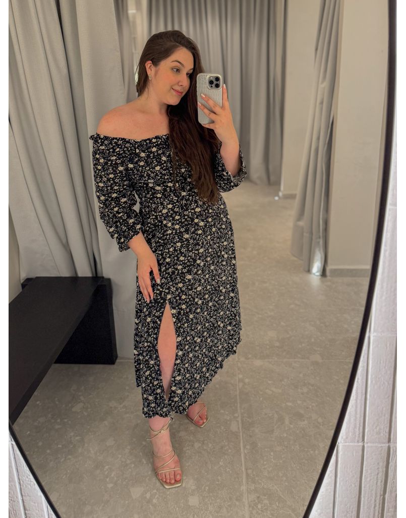 Vestido Mônaco Manga Longa Preto