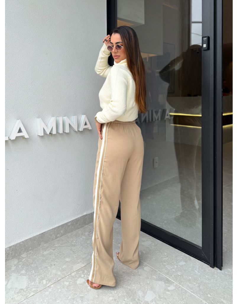 Blusa Tricot Gola Marina Creme