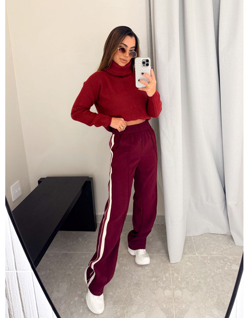 Calça Listra Mirela Cereja - Loja La Mina 