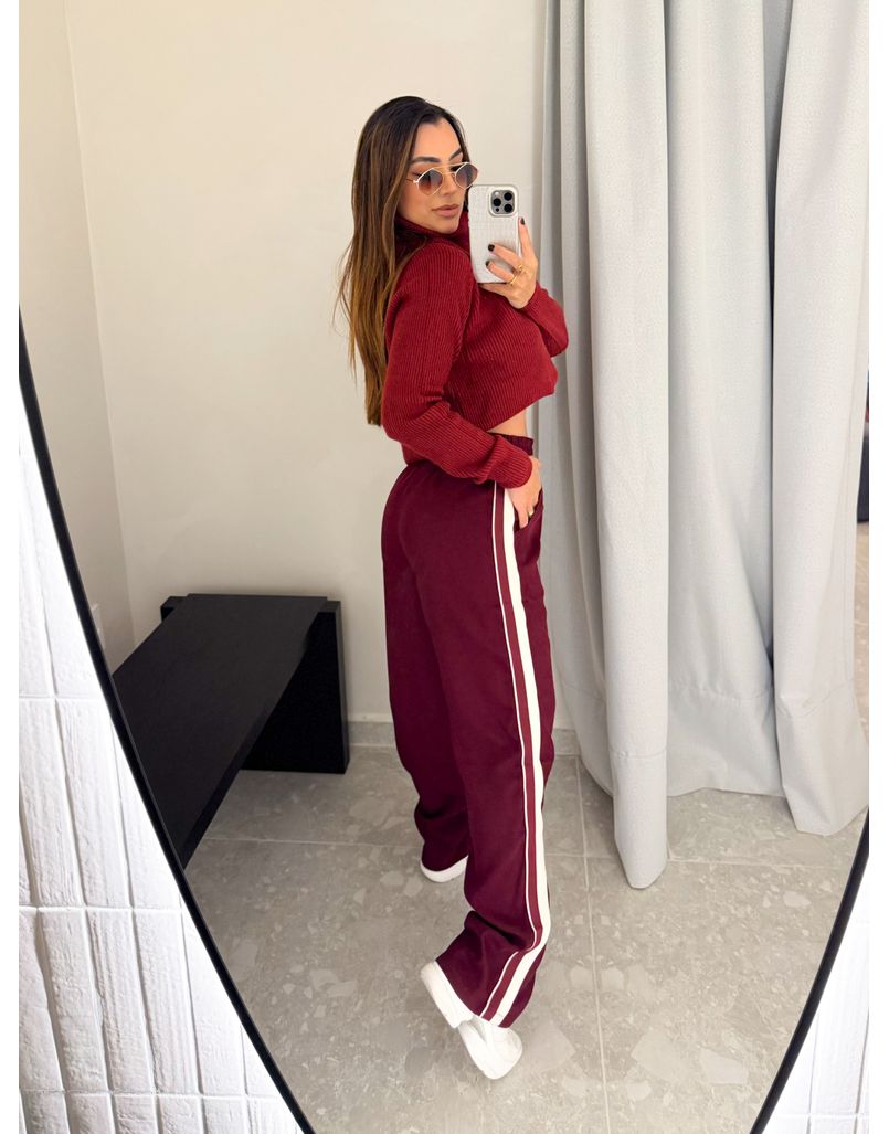 Calça Listra Mirela Cereja