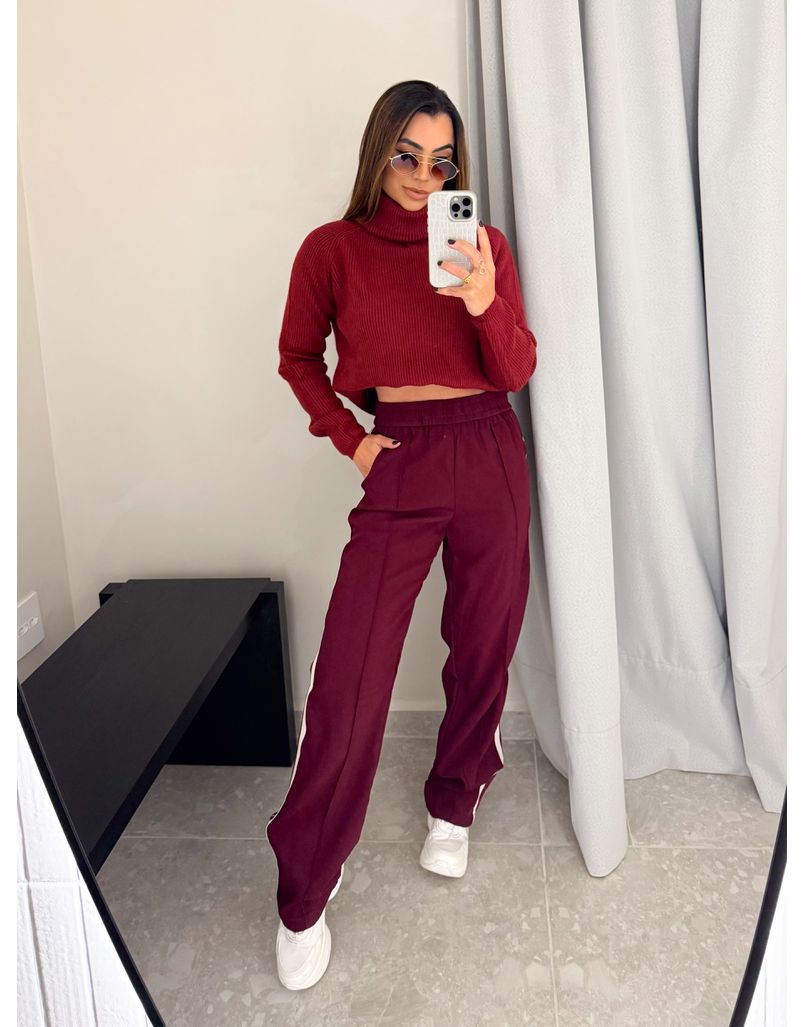 Calça Listra Mirela Cereja