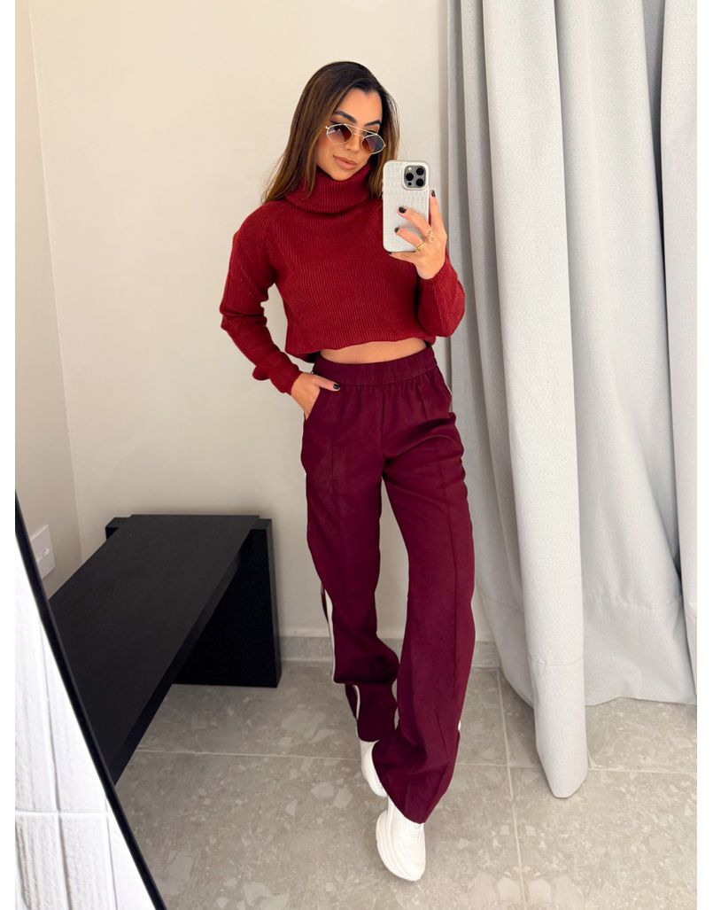 Calça Listra Mirela Cereja