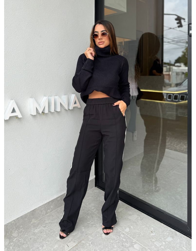 Calça Listra Mirela Preta - Loja La Mina 