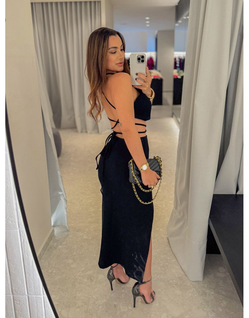 Conjunto Canelado Luara Preto