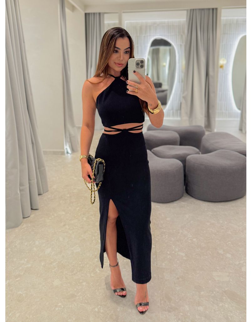 Conjunto Canelado Luara Preto
