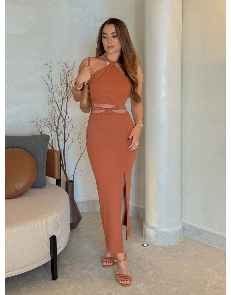 Conjunto Canelado Luara Mocha Mousse