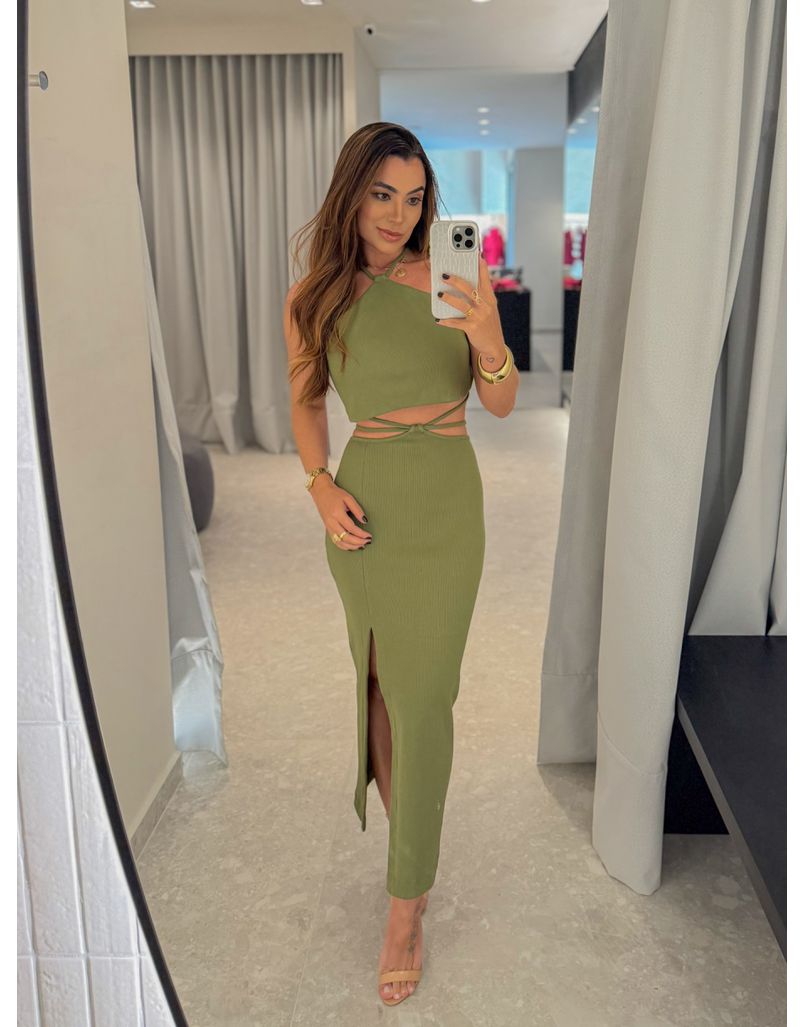 Conjunto Canelado Luara Verde