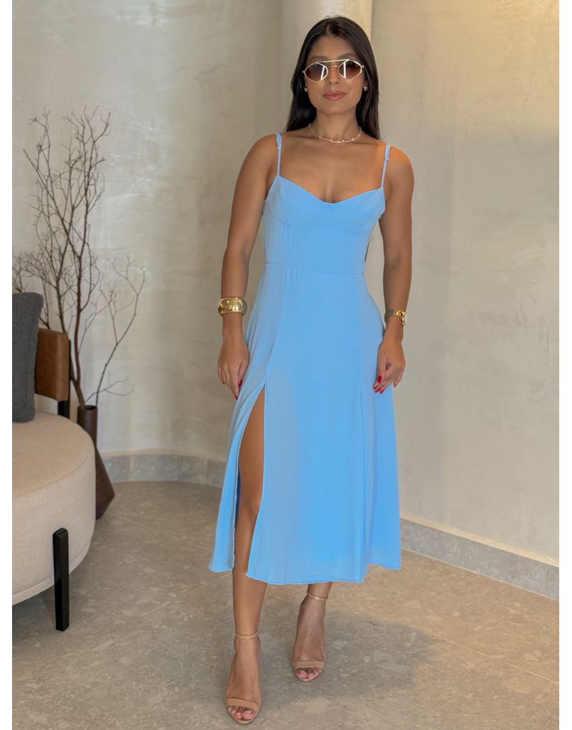 Vestido Meia Taça Lais Azul - Loja La Mina 