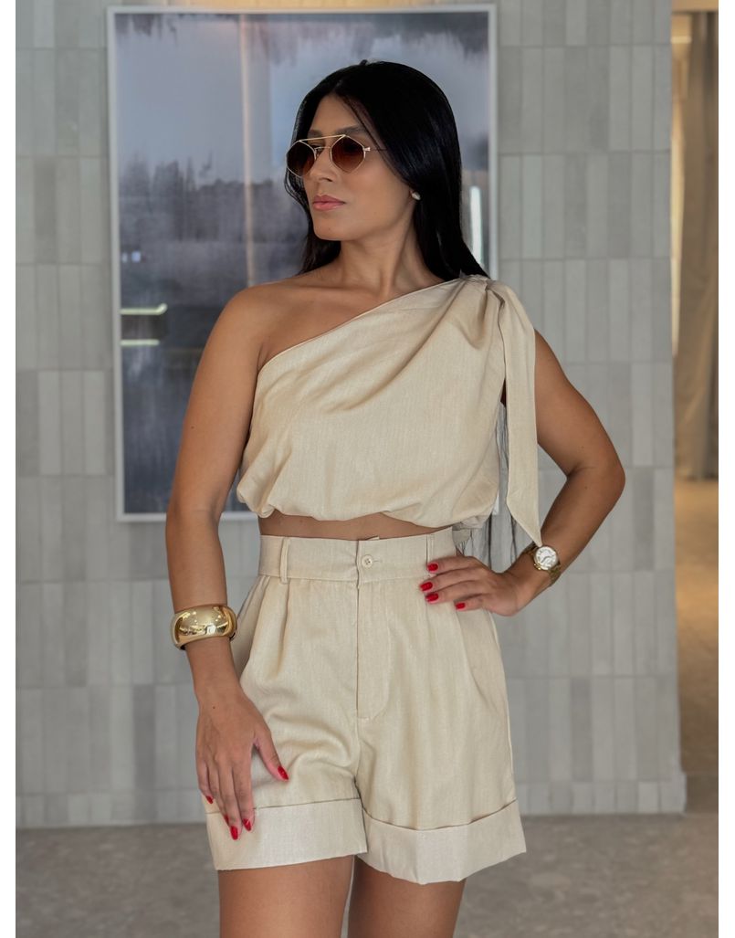 Conjunto Short Argentina Areia
