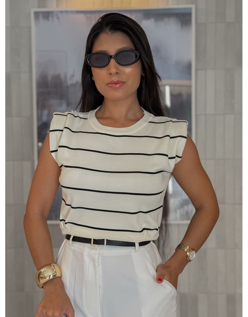 Blusa Muscle Tee Light Tânia Listrado