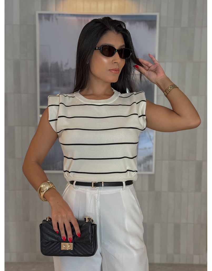 Blusa Muscle Tee Light Tânia Listrado