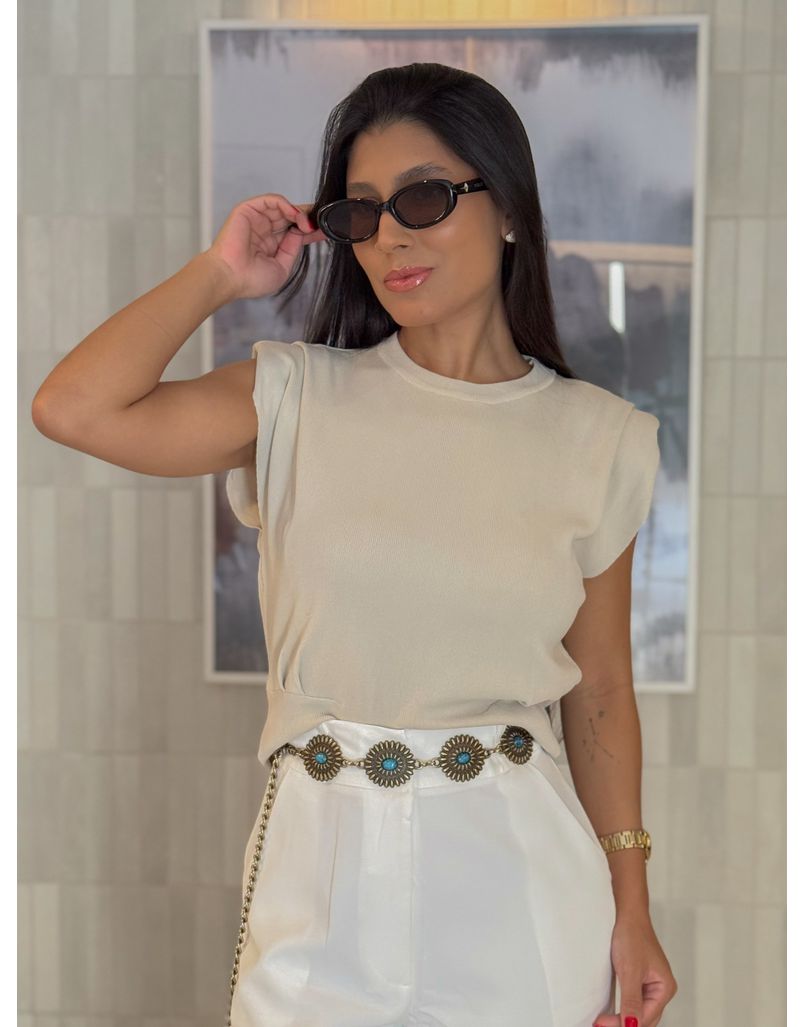Blusa Muscle Tee Light Tânia Areia - Loja La Mina 