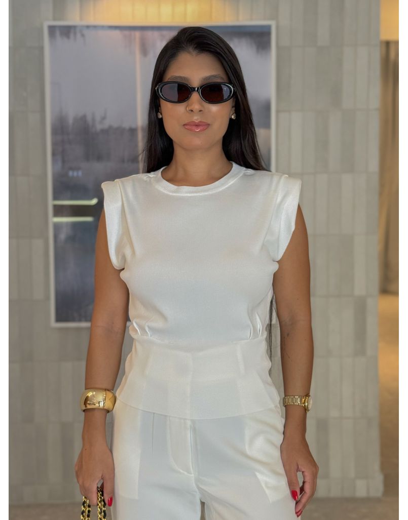 Blusa Muscle Tee Light Tânia Branco - Loja La Mina 