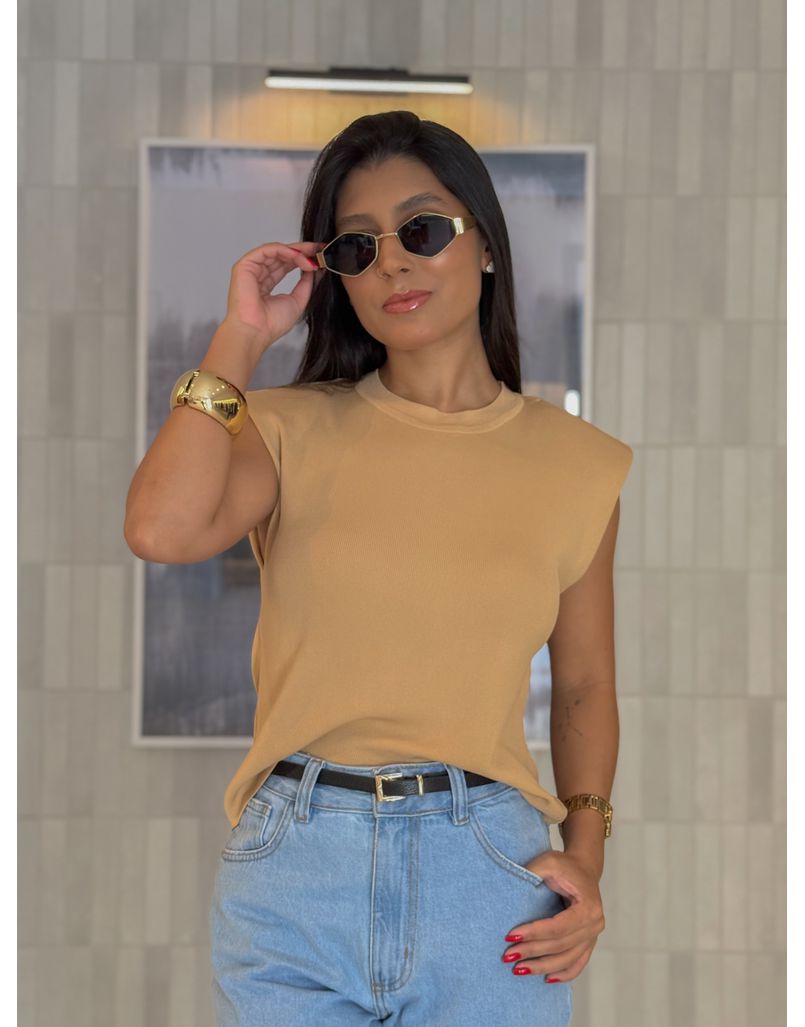 Blusa Muscle Tee Modal Light Cappuccino - Loja La Mina 