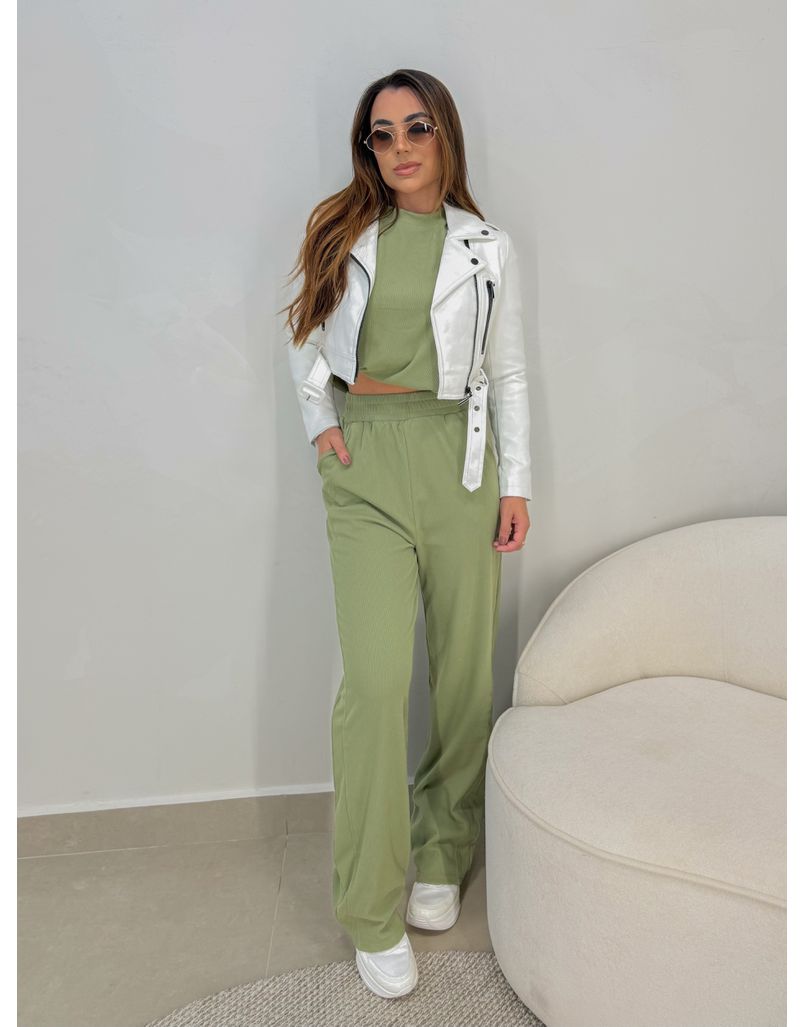 Jaqueta Couro Fake Ivy Branca