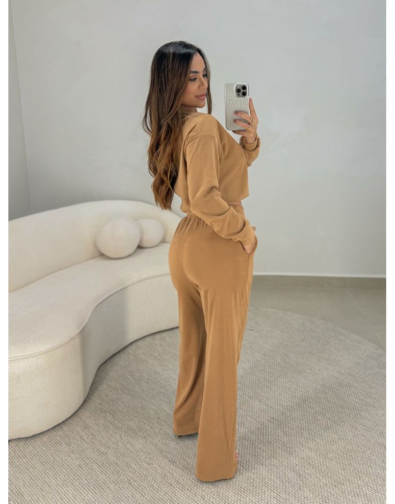 Conjunto Canelado Itália Mocha Mousse
