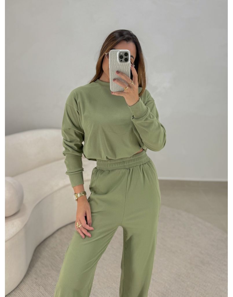 Conjunto Canelado Itália Verde 
