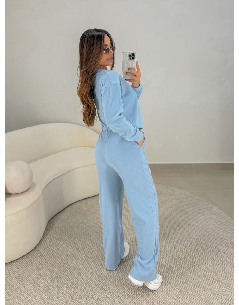 Conjunto Canelado Itália Baby Blue 