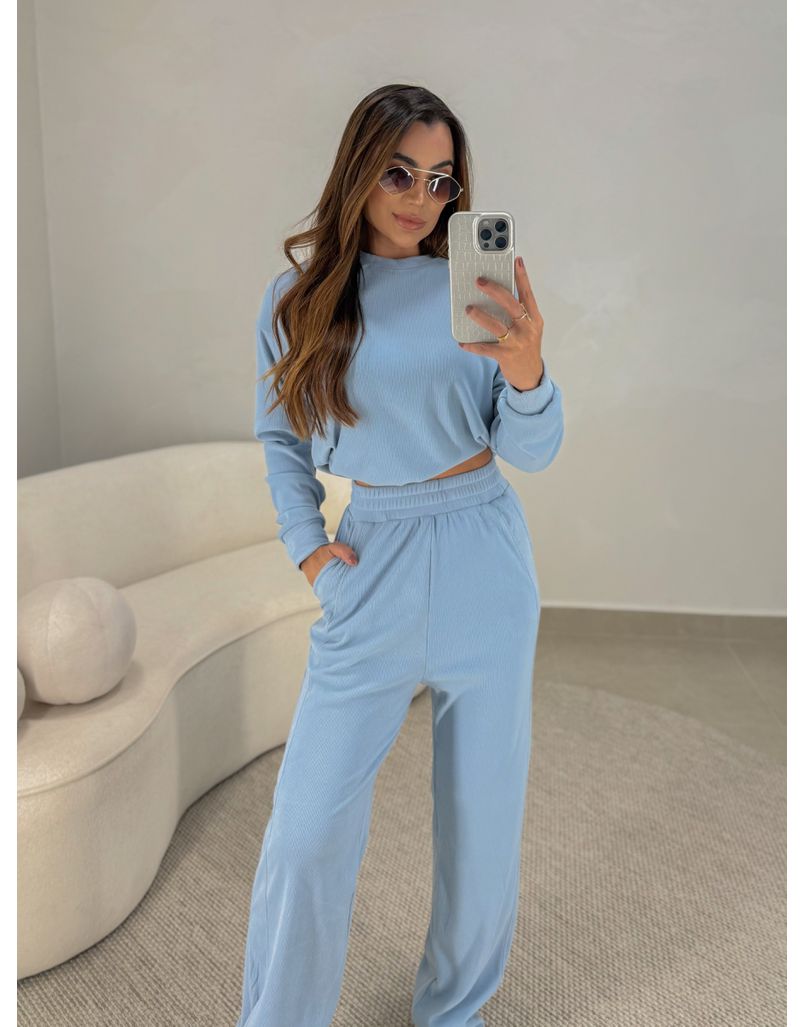 Conjunto Canelado Itália Baby Blue 