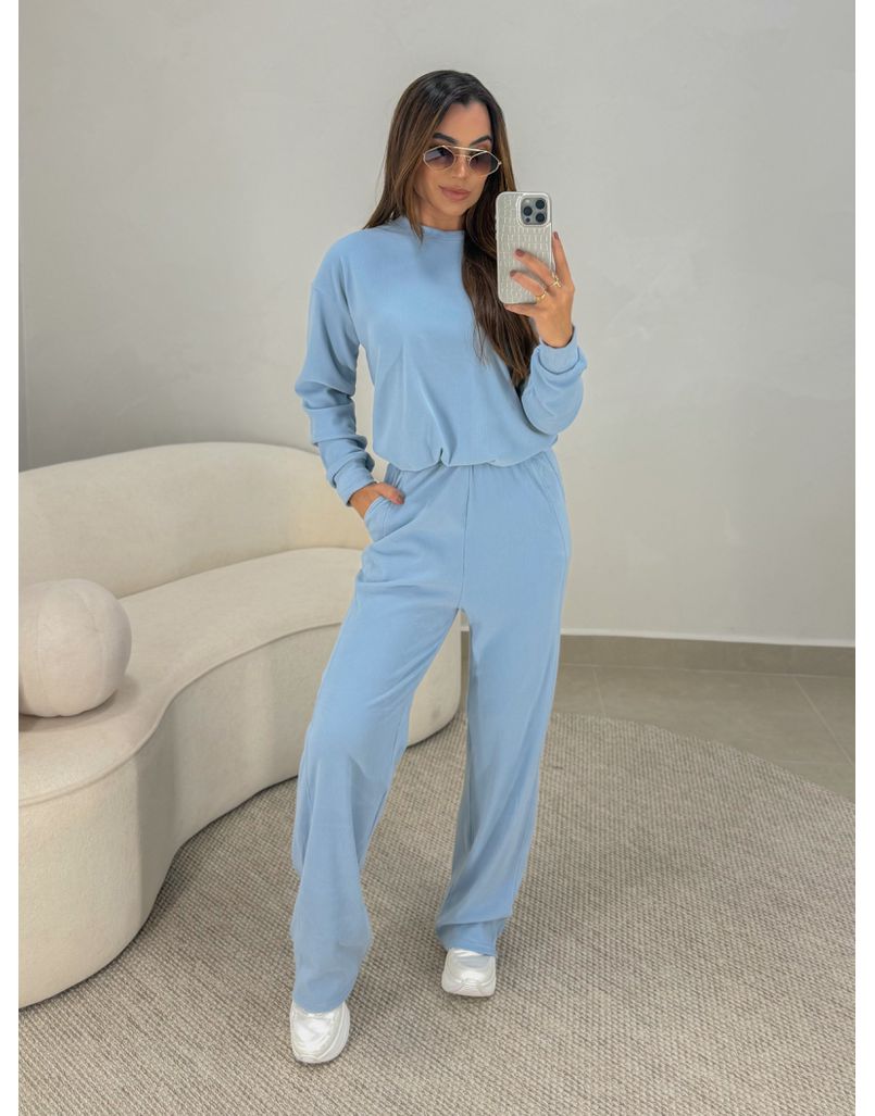 Conjunto Canelado Itália Baby Blue 