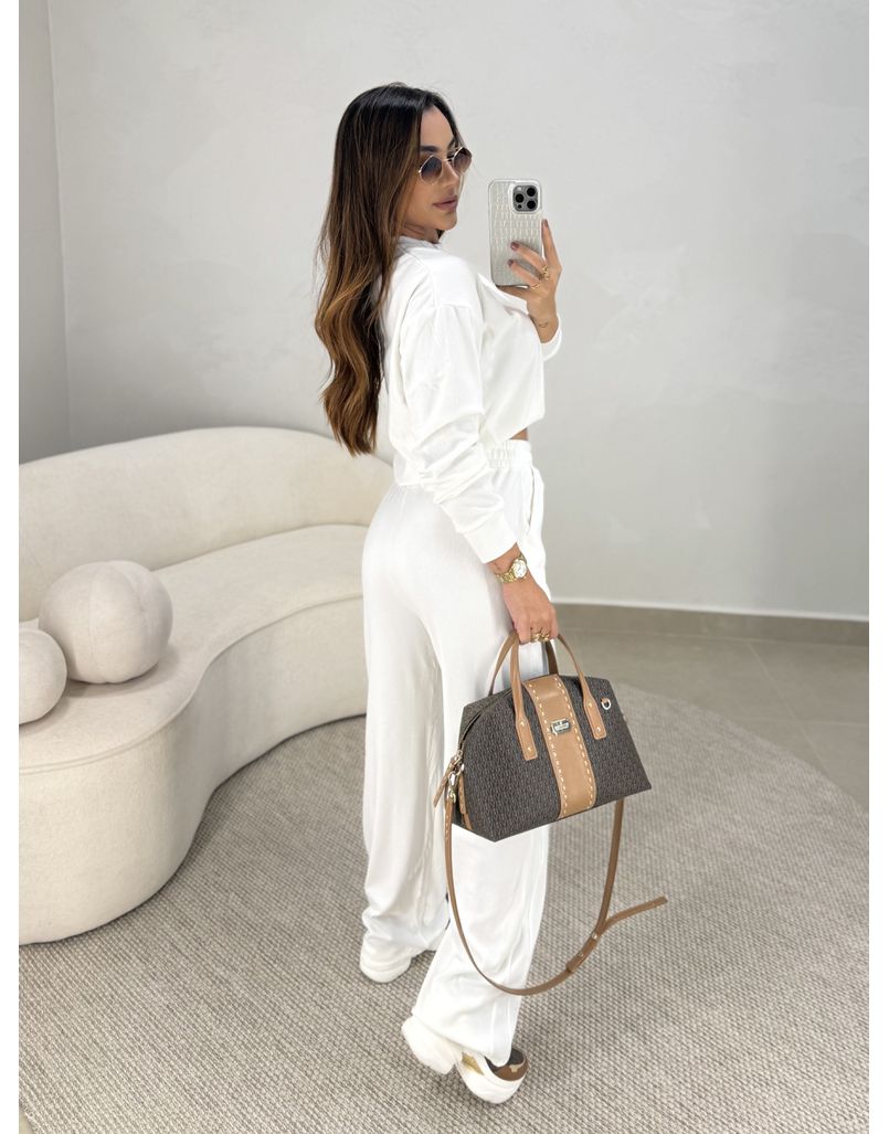 Conjunto Canelado Itália Branco 