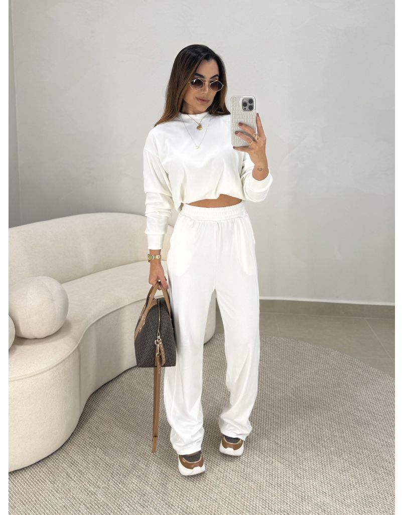 Conjunto Canelado Itália Branco 