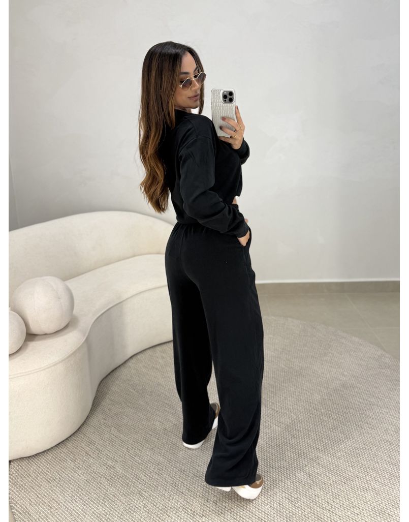 Conjunto Canelado Itália Preto