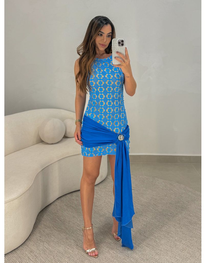 Vestido Nobu Azul - Loja La Mina 