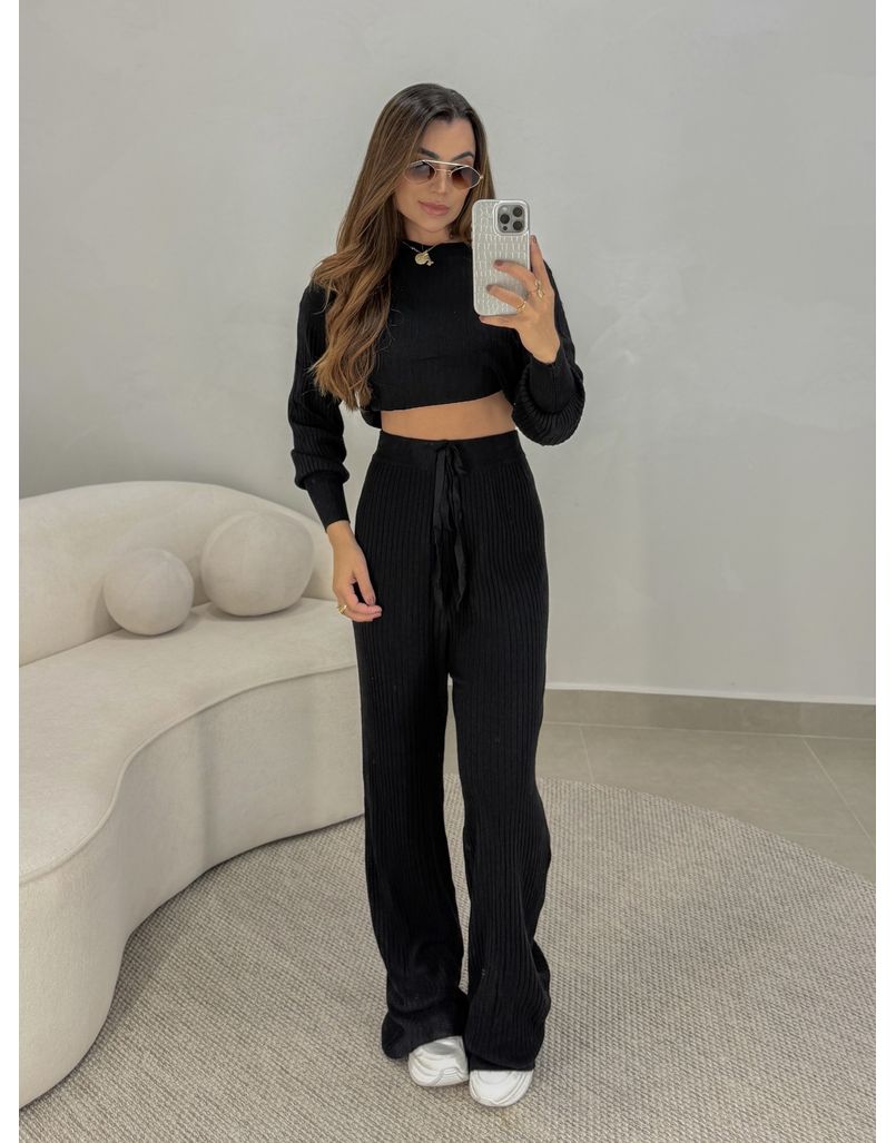 Conjunto Tricot Texas Preto - Loja La Mina 