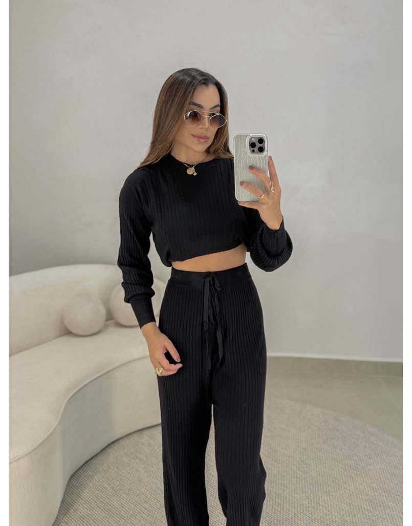 Conjunto Tricot Texas Preto