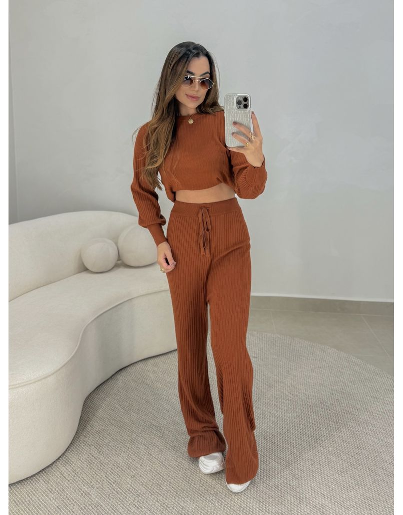 Conjunto Tricot Texas Telha - Loja La Mina 