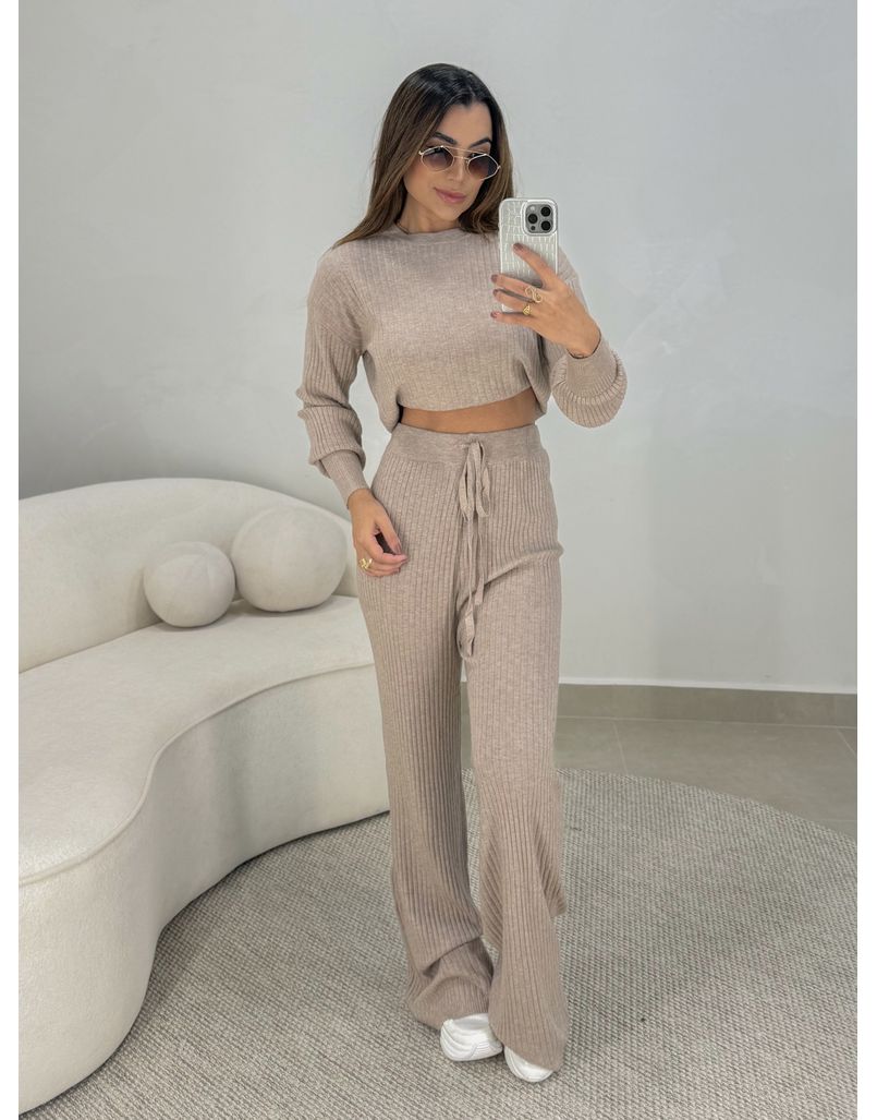 Conjunto Tricot Texas Cappuccino - Loja La Mina 
